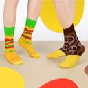 Hamburger Socks Box - Two models wearing the socks