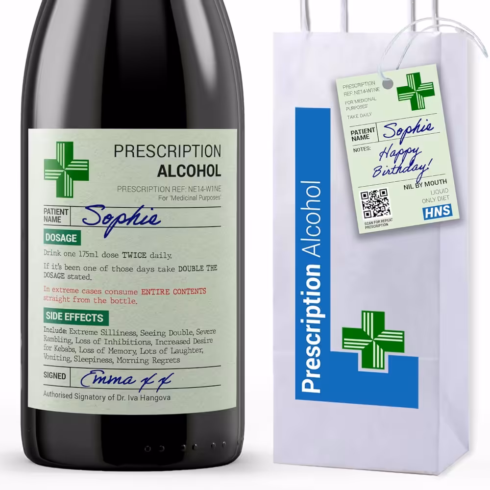 Prescription Alcohol Label