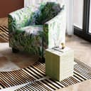 100 Dollar Bill Stool next to armchair