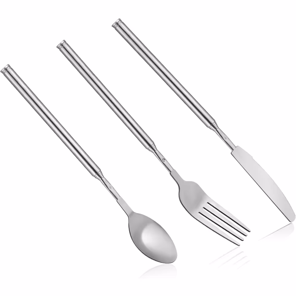 Extendable Fork, Knife, & Spoon Set