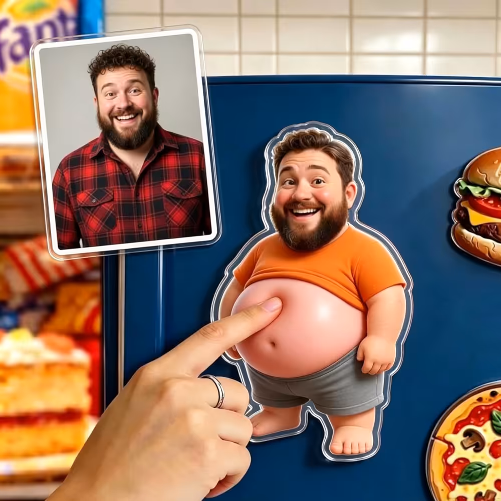 Personalised Squishy Belly Fridge Magnet