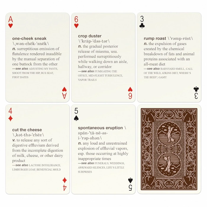 52 Farts Playing Cards - 6 cards