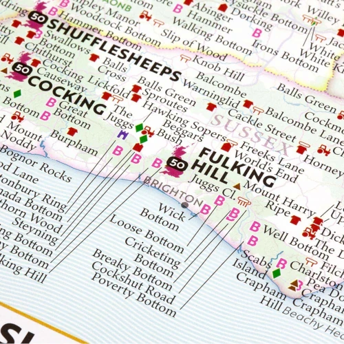 Marvellous Map of Great British Place Names - Fulking Hill