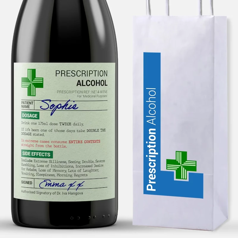 Prescription Alcohol Label